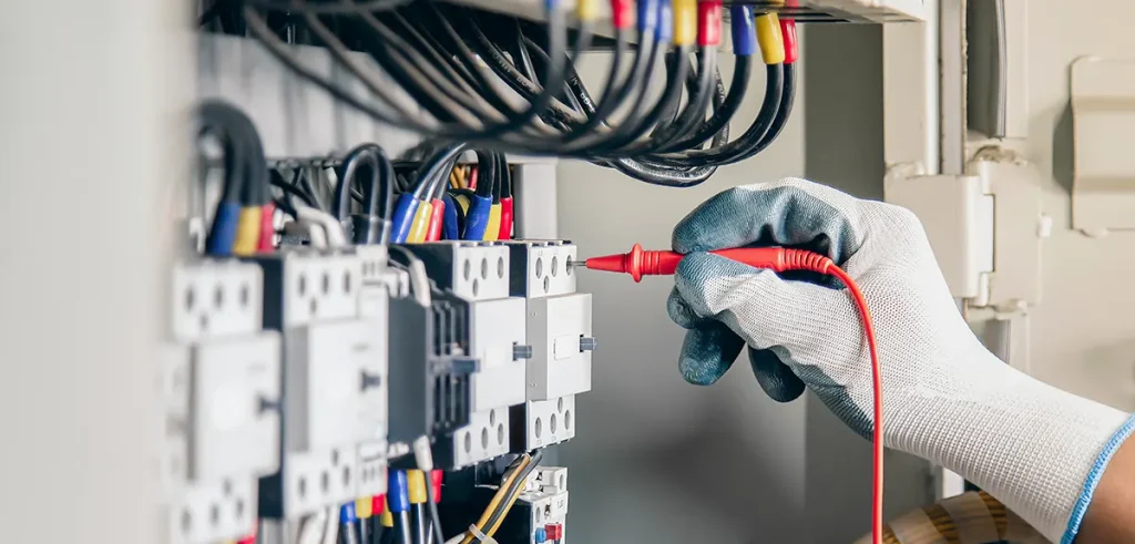 ingeniero electrico comprobando el funcionamiento del concepto de mantenimiento del gabinete de control electrico copia ingeniero electrico comprobando el funcionamiento del concepto de mantenimiento del gabinete de control electrico copia