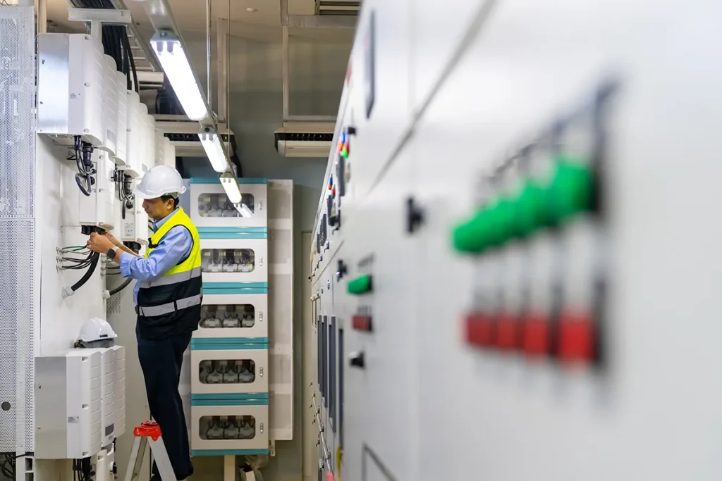 interior del taller de produccion limpia en una fabrica moderna grandes unidades de maquinas que recubren el espacio de copia de la sala larga copia